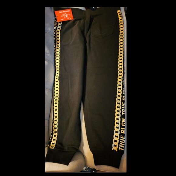 True Religion - Hoodie & Sweatpants (2-PC) - Black & Gold - NEW w/tags - Picture 8 of 11